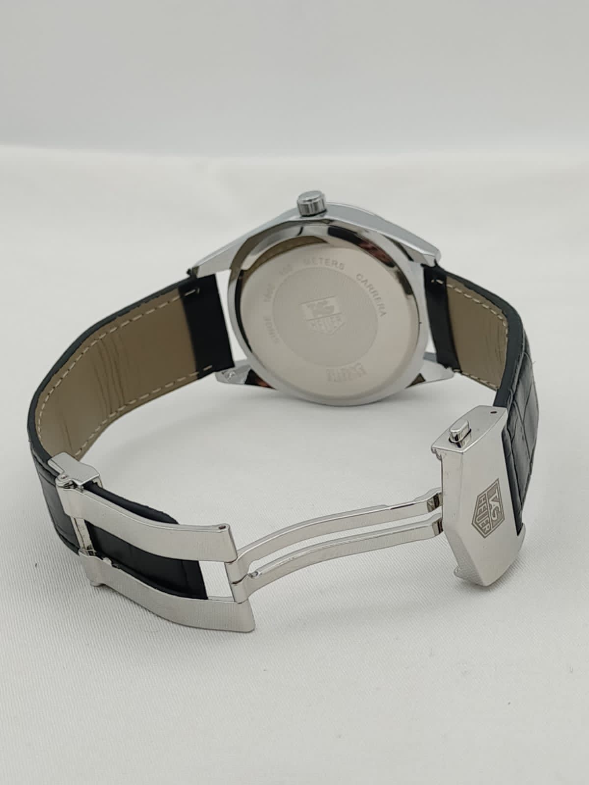 Tarz Luxe Carrera Calibre 5 Luxury Leather Analog Men’s Watch – Black