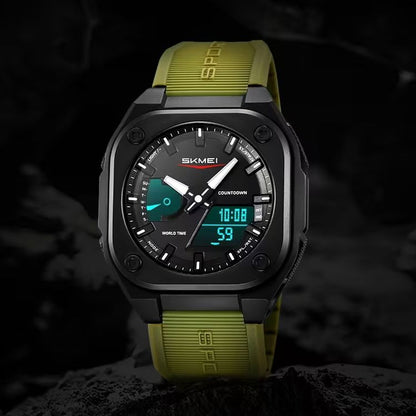 Tarz Luxe KMEI Original Men’s World Timer Analog-Digital Sports Watch