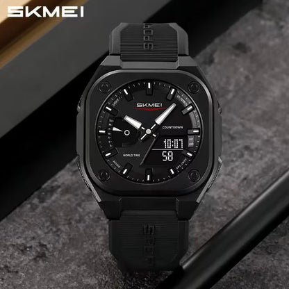 Tarz Luxe KMEI Original Men’s World Timer Analog-Digital Sports Watch