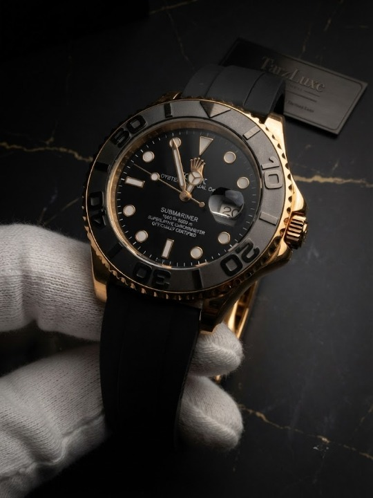 Tarz Luxe Men's Rolex Submariner Gold Black & Silver BlackWater Resistant Wrist Watch