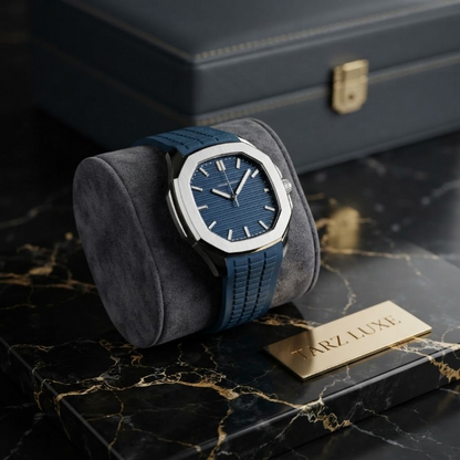 Tarz Luxe: The Vanguard – Men's Water-Resistant Quartz Watch with Textured Rubber Strap - Wrist Watcht