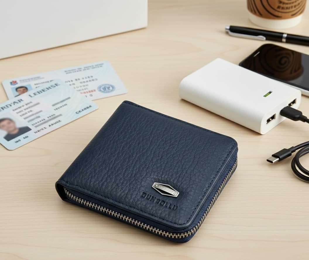 Tarz Luxe – Dunbollu Premium Gold Zip Leather Wallet