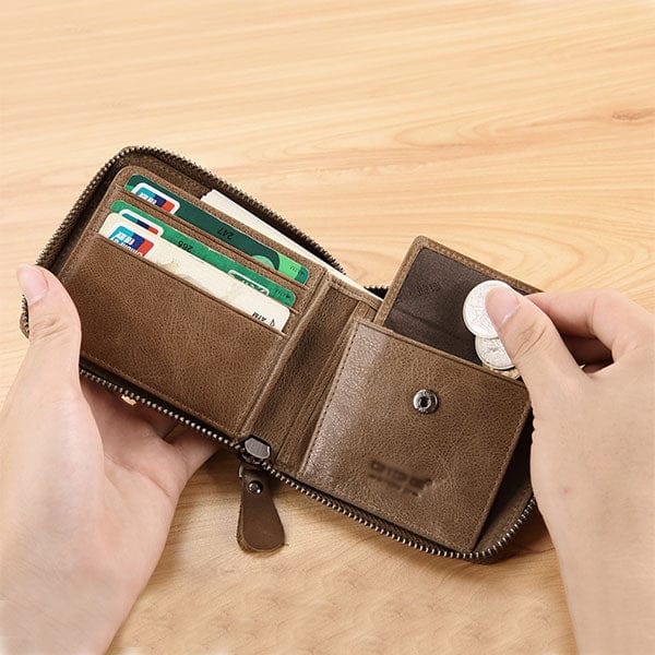 Tarz Luxe – GOL Zip Leather Wallet for Men