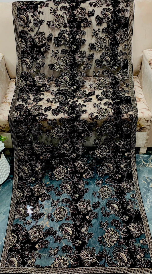 Tarz Luxe – Bareeze Hand-Made Micro Velvet Luxury Shawl