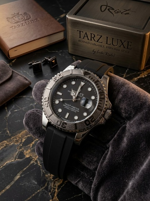 Tarz Luxe Men's Rolex Submariner Gold Black & Silver BlackWater Resistant Wrist Watch