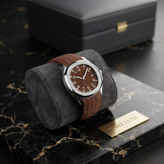 Tarz Luxe: The Vanguard – Men's Water-Resistant Quartz Watch with Textured Rubber Strap - Wrist Watcht